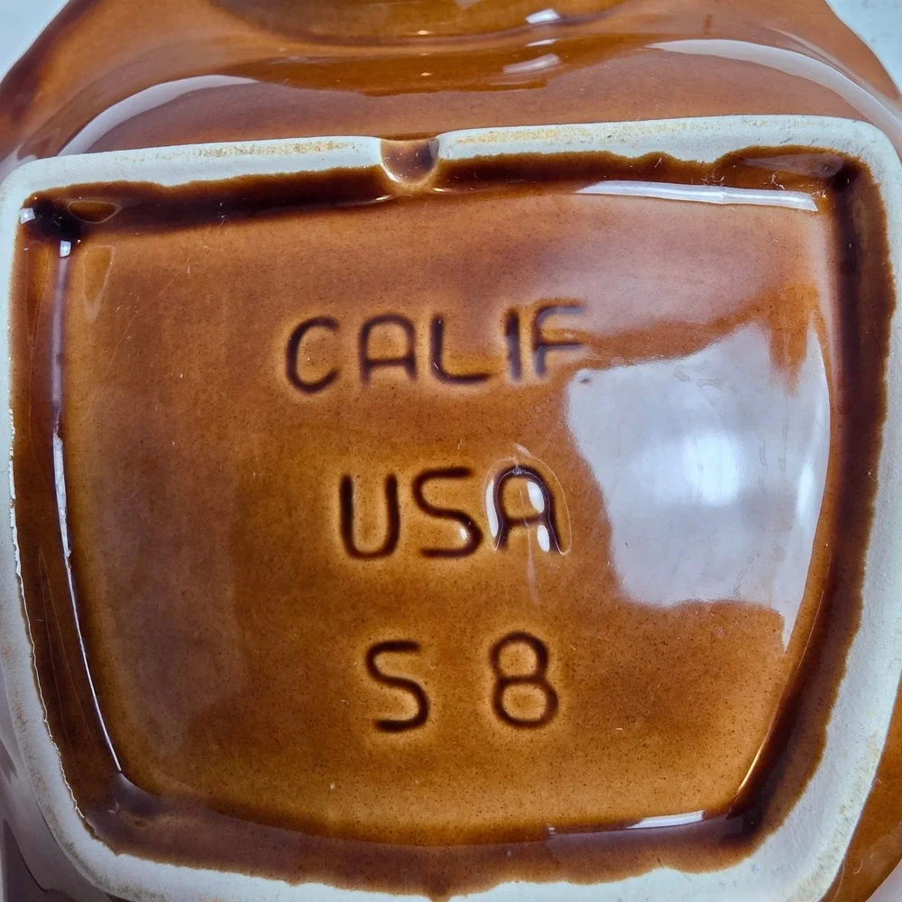 Vintage 70s California Pottery‎ Chef-Shaped Chip & Dip Serving Platter Whimsical